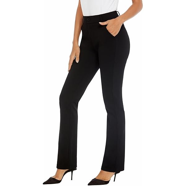 Rafaella Women's Curvy Fit Gabardine Bootcut Stretch Dress Pants with  Pockets, Soft Stretch Work Slacks, 29