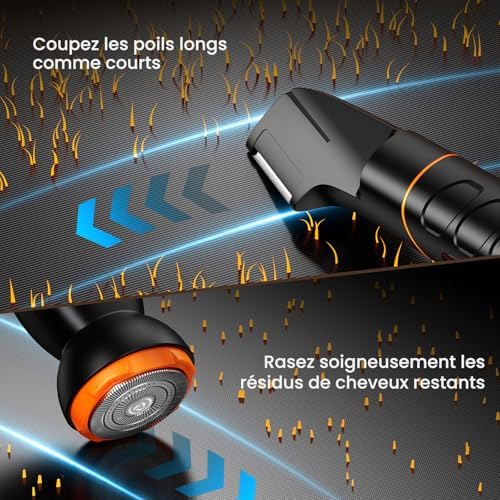 MAXGROOM 5 in 1 Multifunctional Men's Electric Shaver, 7000RPM Professional Personal Hair Clipper with 120 Mins Battery Life USB-C Testicle Shaver Kit for Nose, Legs