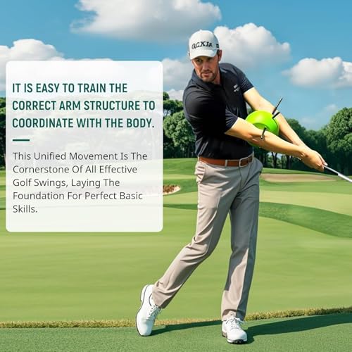 Ssumght Golf Swing Training Aid, Detachable Golf Training Ball with Alignment Rod, Arm Posture Corrector, Fix Chicken Wings, Build Muscle Memory for Full Swing, All Skill Levels