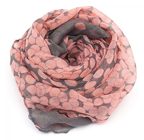 ziory grey and orange polka dot neck scarf soft cotton stole for girls and women