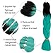 GX Beaut Ombre Braiding Hair Jumbo Braid Hair Extensions 4Packs 24Inch Synthetic Heat Resistant Fiber for Box Braiding Hair(Black to Cyan)