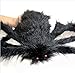 JCare 49 Inch 125CM Large Size Black Realistic Fake Plush Spider Puppet Prank Jokes Toy Made Of Wire And Plush Halloween Props Spider Funny Toy For Party Or Bar KTV Halloween Decoration