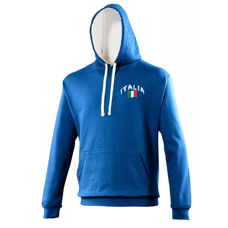 Supportershop Unisex Italian Rugby Hooded Sweatshirt, unisex_adult, 5060672803175, blue, L