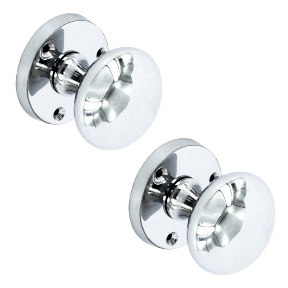 Victorian Style Mortice Round Door Knob Pair in Polished Chrome by Securit