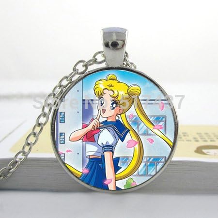 Pretty Lee Glass Dome Necklace Sailor Moon Pendant Necklace Star Moon Women Jewelry Glass Necklace Pendant