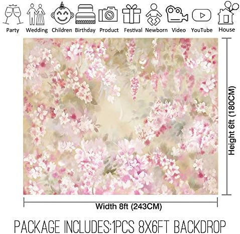 Allenjoy 写真用背景幕 大型家電 写真用背景幕 ピンク 花柄 Allenjoy B08ckgn4f5