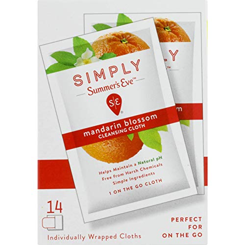 Simply Summer's Eve Cleansing Cloth, Mandarin Blossom, 14 Count