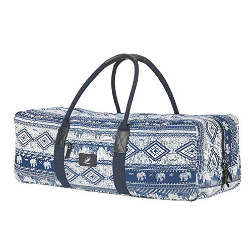 Adriene’s Choice Extra Large Canvas Yoga Mat Bag with Pocket and Zipper, Yoga Mat Carrier, Can Hold Extra Thick Yoga Mat and Yoga Accessories, Yoga Gifts, Perfect Gifts for Yoga Lovers ( XL, Blue )