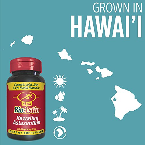 BioAstin Hawaiian Astaxanthin 4mg, 60 Count Hawaiian Grown Premium