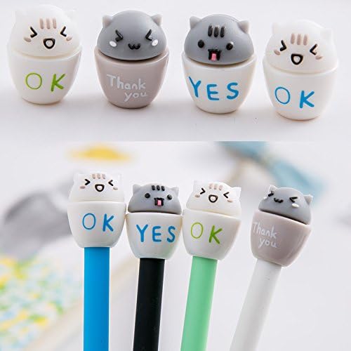 aloiness 1Pc Novelty Pens Cute Expression Gel Ink Pens Office School Stationery Supplies for Students Black (YES)