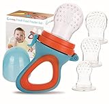Fresh Food & Fruit Feeding Pacifier – 3 Different Sized Silicone Teething Pacifiers | Great Baby Nibbler Food Feeder Teether | Baby Feeding Teething Toys Set | Mesh Feeder Teethers Teething Toy |