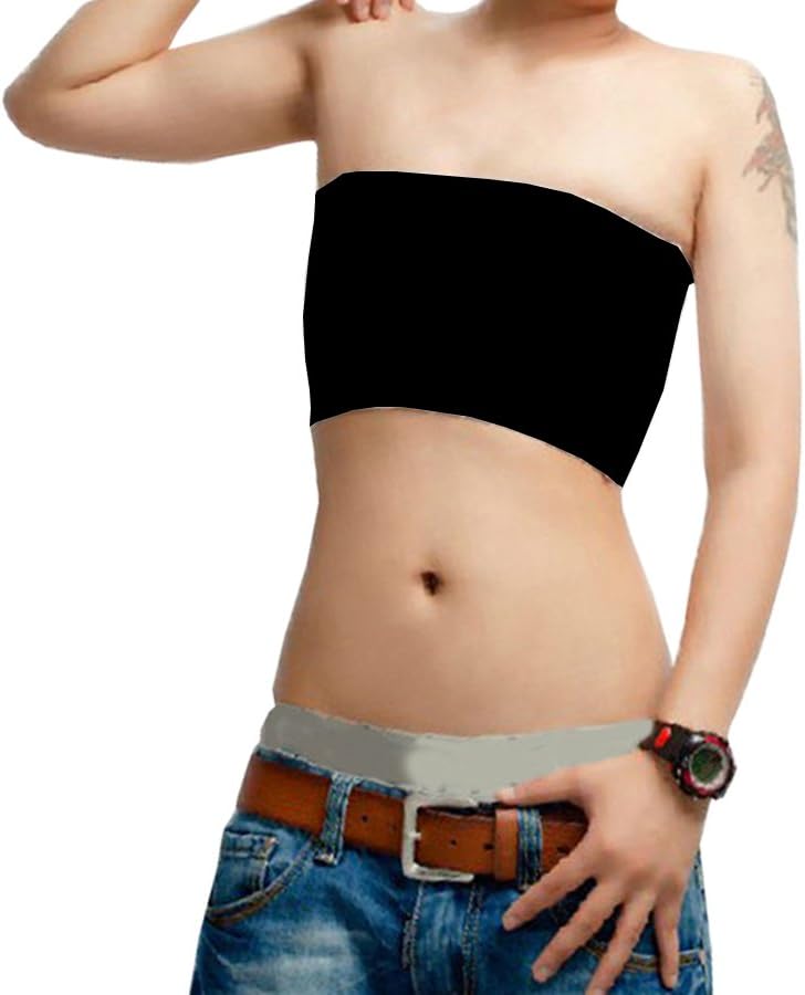 Momtuesdays2 Strapless Short Chest Binder Top for Tomboy Lesbian