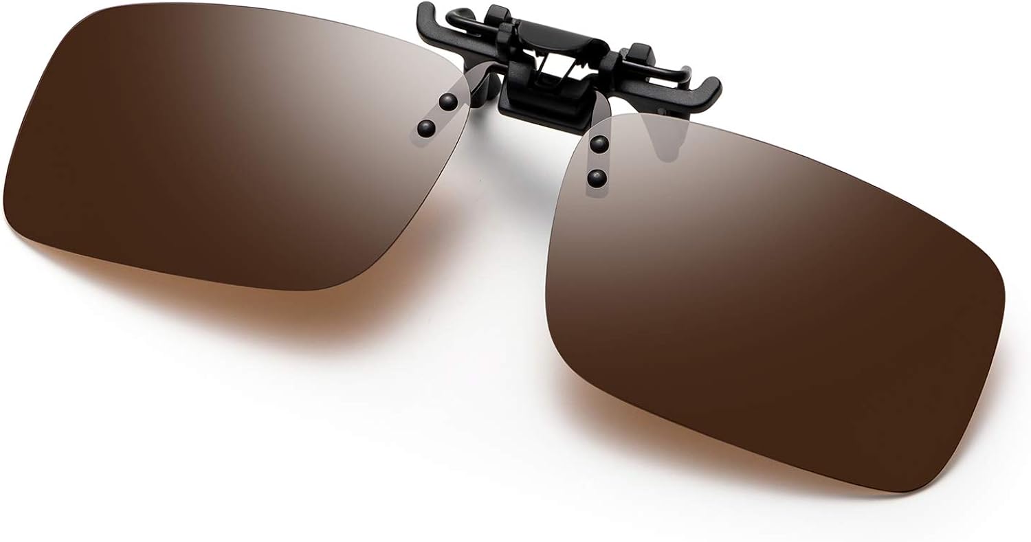 Amazon.com: Polarized Clip on Sunglasses Fit Over Prescription Glasses