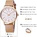 Womens Watches Analog Leather Wrist watch, Rose Gold Case Simple Watches for Women Light Brown -Voeons