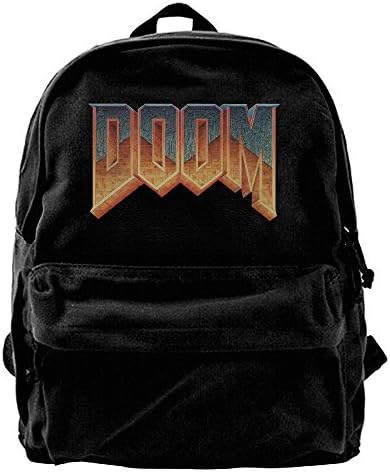 Doom Video Game Series Canvas Backpack School Rucksack Travel Backpack Laptop Backpack Black