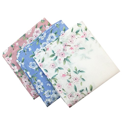 6 pcs Set of Womens Large Soft Cotton Hankerchiefs -43cm Square