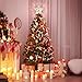 MAOYUE Christmas Tree Topper Rattan Lighted Tree Topper Battery Operated Rustic Star Tree Topper Built-in 10 LED Lights for Christmas Tree Decorations