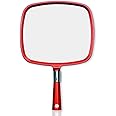 MIRRORVANA Professional Large & Comfy Hand Mirror with Ergonomic Handle for Women - Premium Sparkling Red Model (1-Pack)