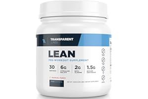 Transparent Labs Lean Pre-Workout - Body Recomposition Pre Workout for Men and Women with Acetyl L-Carnitine, Beta Alanine Powder, & PurCaf Organic Caffeine Powder - 30 Servings, Tropical Punch