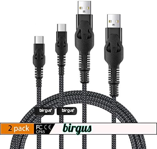 USB C Cable, [2 Pack] 3.3 FT/6.6FT Type C to USB A Nylon Braided Fast Charger Cable for Samsung Galaxy S8, MacBook, LG, Google Pixel, Nexus 6P 5X, Nintendo Switch, HTC and More (Black)