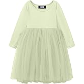 LittleSpring Girls Dresses Sparkly Tutu Party Princess Long Sleeve Crewneck