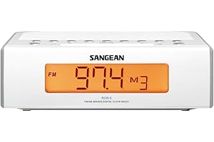 Sangean RCR-5 Digital AM/FM Clock Radio, White