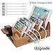 Pezin & Hulin Bamboo Charging Station Organizer for Multiple Devices & Wood Desktop Docking Charging Stand Such As Cell Phone, Tablets, Phone Case and Watch Stand primary