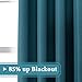 H.VERSAILTEX Room Darkening Linen Curtain for Bedroom/Living Room Extra Wide Blackout Curtains 100 x 84 Inches for Patio Glass Door, Primitive Textured Thick Linen Burlap Look Fabric, Aegean Blue