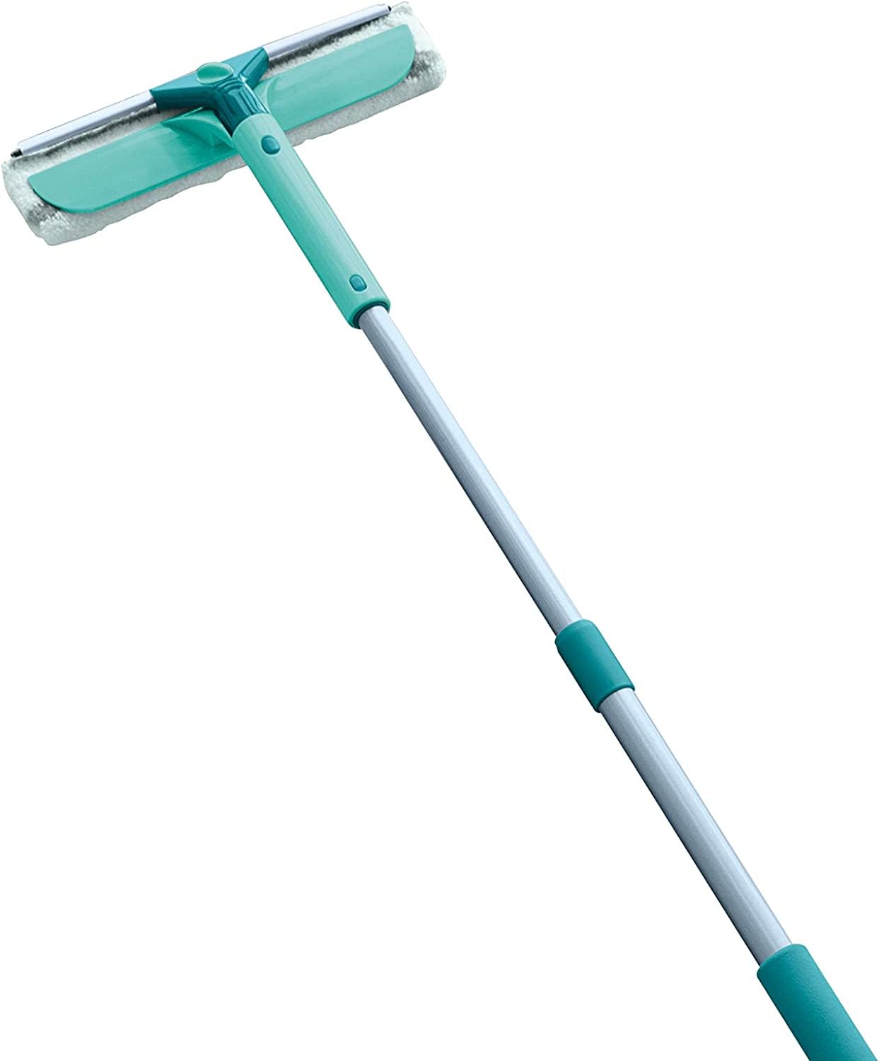 Leifheit Classic Window Cleaner Telescopic 155, Leifheit Window Cleaner, Telescopic Handle 100 - 150 cm, with Microfibre Fleece Window Cleaning, Separate Lift off Squeegee, 33 cm