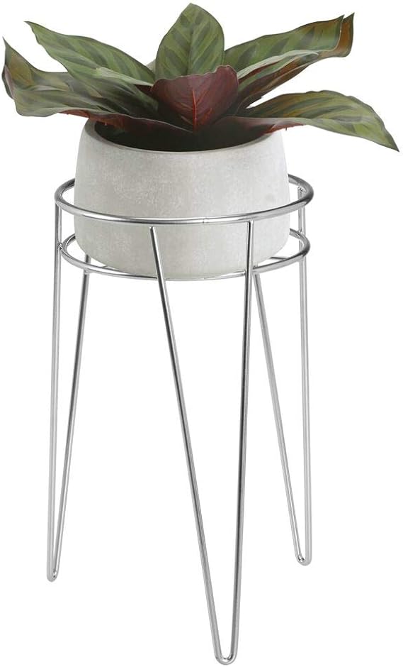 mDesign Midcentury Modern Flower Pot Stand Metal Succulent and Plant