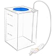 Aquarium Choice Acryli Made Liquid Storage Bucket Dosing Pump Reservoir Container (4.25 * 4.25 * 6.5 Inch;1500ml/1.5L（Blue Version)