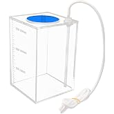 Aquarium Choice Acryli Made Liquid Storage Bucket Dosing Pump Reservoir Container (4.25 * 4.25 * 6.5 Inch;1500ml/1.5L（Blue Version)