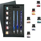 Joi-Fun High Borosilicate Glass Dip Pen Ink Set- 3