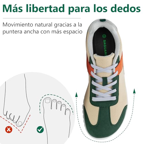 SAGUARO Zapatillas Barefoot Hombre Calzado Minimalistas con Puntera Ancha para Uso Diario, Talla 39-48