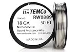 TEMCo Nichrome 80 Series Wire 18 Gauge 50 FT