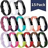Maledan Bands Compatible with Fitbit Alta/Alta HR and Fitbit Ace, Classic Replacement Accessories Sport Wristband Band for Fitbit Alta HR/Alta/Ace, 15 Pack, Small