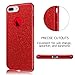 iPhone 8 Plus Case with Stand, HoneyAKE Ultra Thin Cover Glitter Bling Sparkle Shell Luxury Shining Fashion Style 3 Layer Slim Fit Protective Soft Phone Case for Apple iPhone 8 Plus(Red)