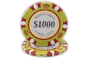 DA VINCI 14 Gram Clay Monte Carlo Poker Club Premium Quality Poker Chips Pack of 50 Chips