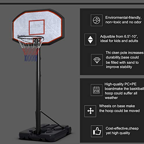 Giantex 10FT Portable HeightAdjustable Sports Basketball Hoop