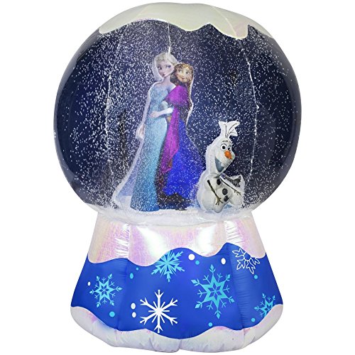 Gemmy 6' Christmas Disney's Frozen Elsa Anna & Olaf Lighted Snow Globe