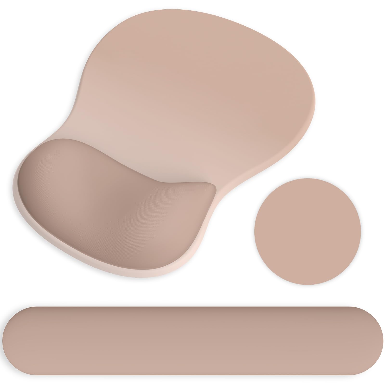 Photo 1 of Ergonomic Mouse Pad with Wrist Rest and Keyboard Wrist Rest, Gel Mousepad and Wrist Rest for Computer Keyboard, Pain Relief, Non-Slip PU Base, Mouse Pad with Wrist Support for Gaming, Office, Brown