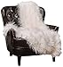 Chanasya Soft Shaggy Fuzzy Fur Long Mangolian Faux Fur Cozy Elegant Chic Decorative Off White Microfiber Throw Blanket (50
