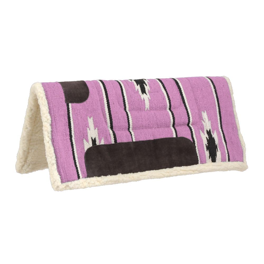 Tough 1 Pony square Saddle Pad, Pink/black/Cream