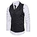 Cloudstyle Mens Pinstripe Vest Slim Fit Formal Dress Vest Double-Breasted Business Vest Black