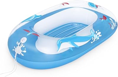 Barca Flotador Hinchable para Bebés Floatin' Friends 96x56,5x20,5 cm Azul