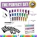INGALA Pro Glitter Tattoo Kit. 24 Extra Fine Glitter Colors, PRO Tattoo Stencils and Glitter Tattoo Glue for The Perfect Glitter Tattoos Set