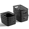 Set of 6 Plastic Storage Baskets – Small Pantry Organizer Basket Bins – Household Organizers with Cutout Handles for…