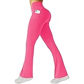 FireSwan Women's Flare Yoga Pants with Pockets High Waist Flared Leggings Bootcut Gym Workout Pants Tummy Control