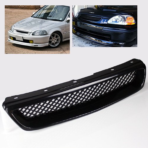 ModifyStreet Black ABS Plastic JDM Mesh Sport Grille for 96-98 Honda Civic EK LX/DX/EX/Si