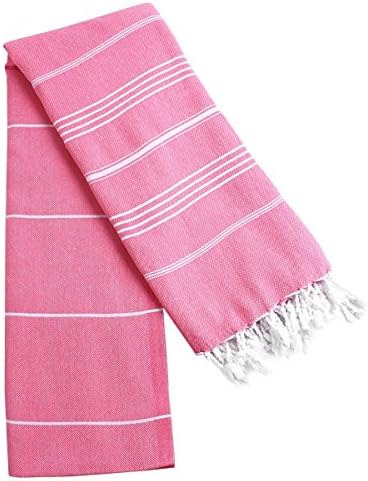 Pink 100% Cotton Prewashed Bath &amp; Beach Towel Turkish Towel Gym Towel Fouta Fitness Pool Yoga Spa Backpacking Camping Swimming Picnic Blanket